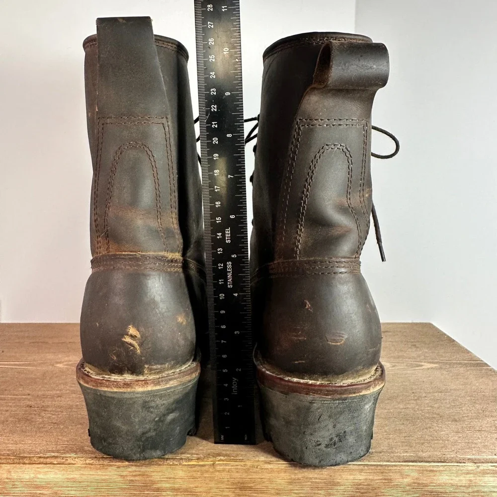 Chippewa Mens Logger Boots 11.5 Waterproof Leather EH Forestry Work Chip A Tex